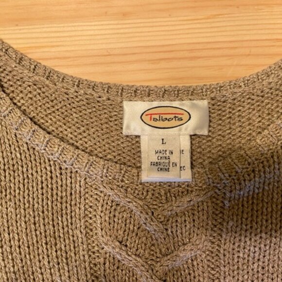 Talbots Sleeveless Sweater, L, silk, tan, worn once - Picture 3 of 3